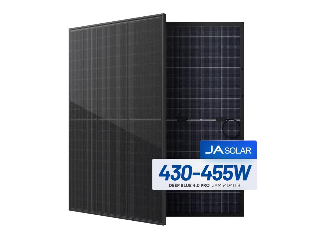 JA Solar JAM54D41-450/LB 450W N-Type Bifacial Double Glass Panel All Black